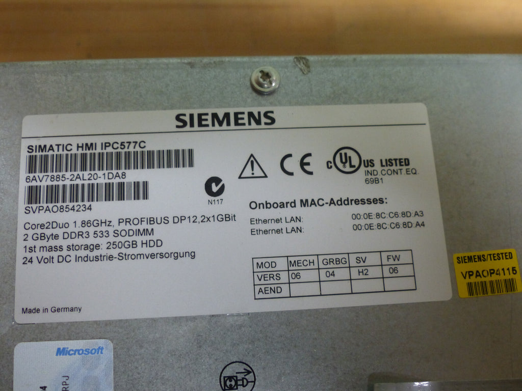 SIEMENS 6AV7885-2AL20-1DA8 Leicht Beschädigt s.Bilder