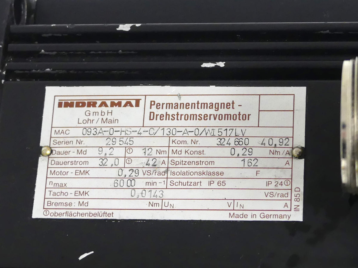 Indramat MAC093A-0-HS-4-C/130-A-0/WI517LV