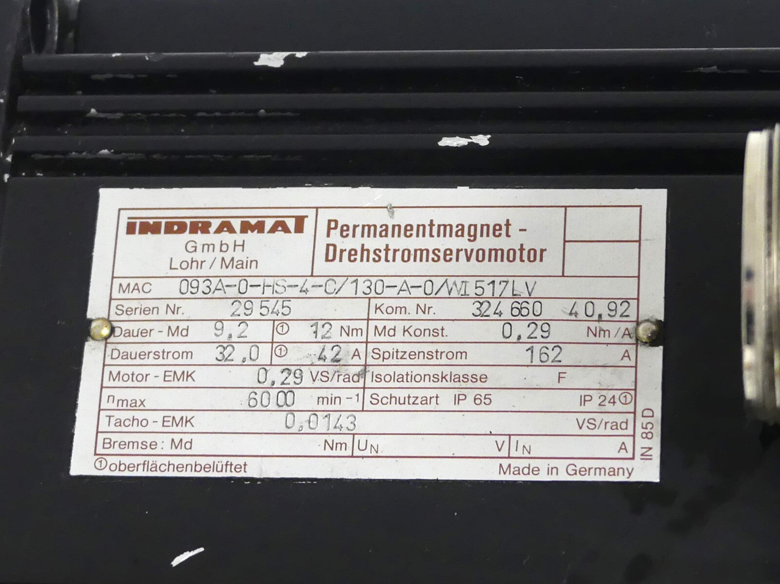 Indramat MAC093A-0-HS-4-C/130-A-0/WI517LV