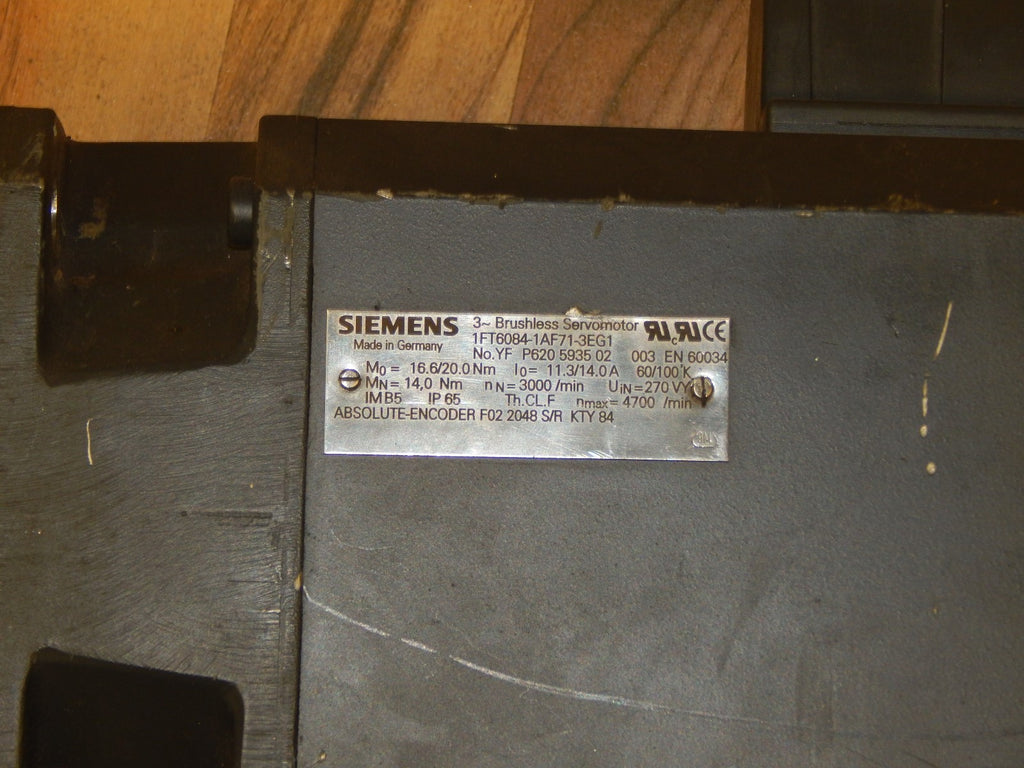 Siemens 3~Brushless Servomotor 1FT6084-1AF71-3EG1