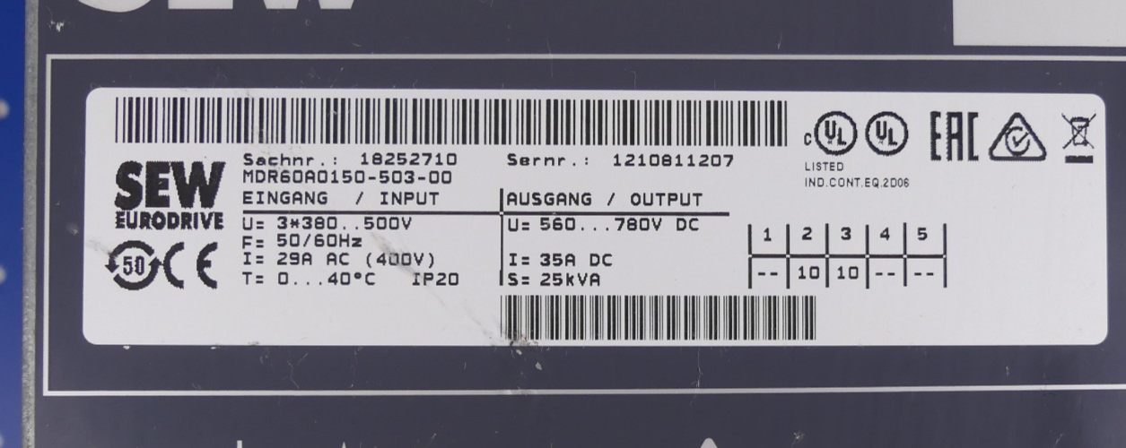 SEW MOVIDRIVE MDR60A0150-503-00  18252710