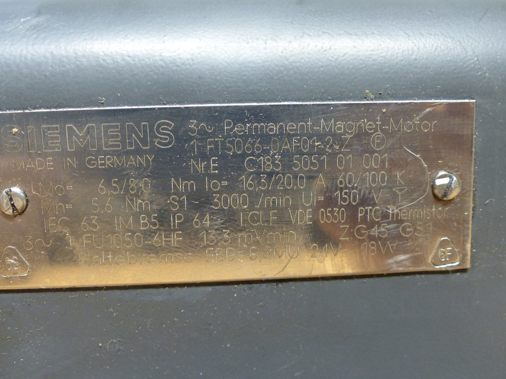 SIEMENS 1 FT5066-0AF01-2-Z mit MAULLUFF Encoder s.Bilder