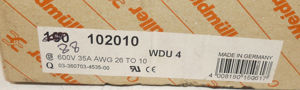 88x Weidmüller ZDU 4 102010