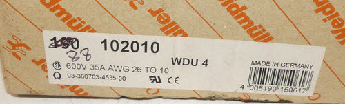 88x Weidmüller ZDU 4 102010