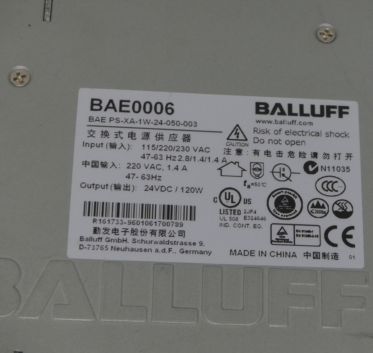 Balluff BAE0006 BAE PS-XA-1W-24-050-003