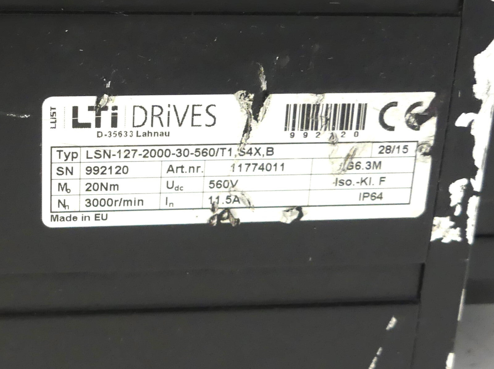 LTI DRIVES lsn-127-2000-30-560/t1,s4x,b (anscglussstecker leicht verbogen)