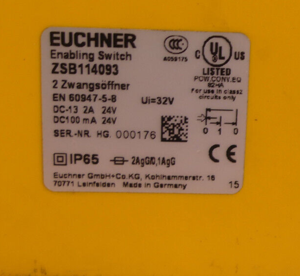 EUCHNER  ZSB114093  Enabling Switch