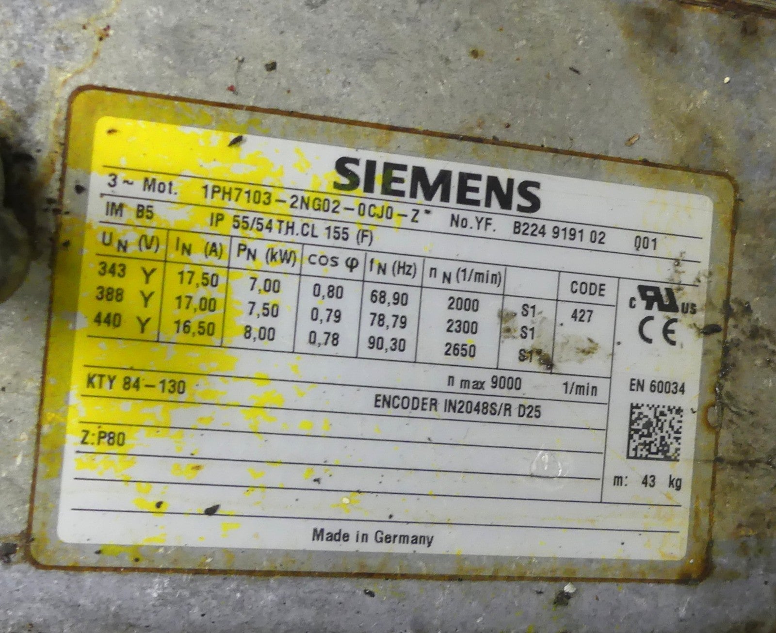 Siemens 1PH7103-2NG02-0CJ0-Z