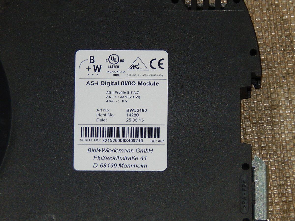 Bihl+Wiedemann BWU2490  AS-i Digital 8I/8O Module used