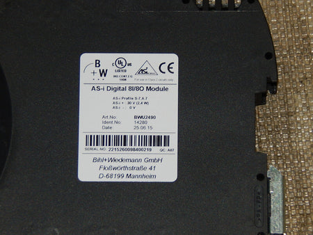 Bihl+Wiedemann BWU2490  AS-i Digital 8I/8O Module used