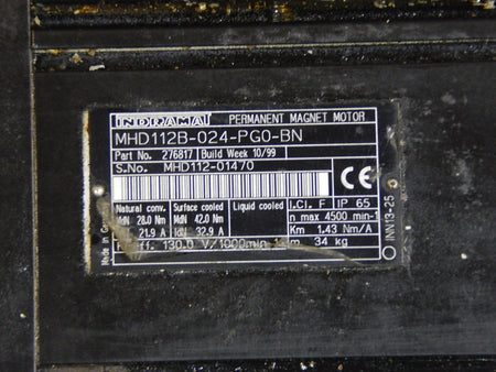 Indramat  Permanent Magnet Motor  MHD112B-024-PG0-BN Used