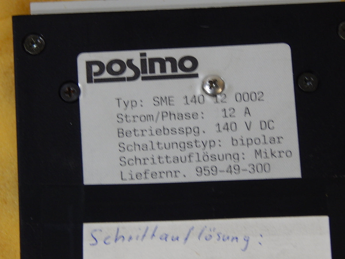 RW ELEKTRONIK POSIMO STEPPING SME 140 12 0002   12A 140 V DC  
