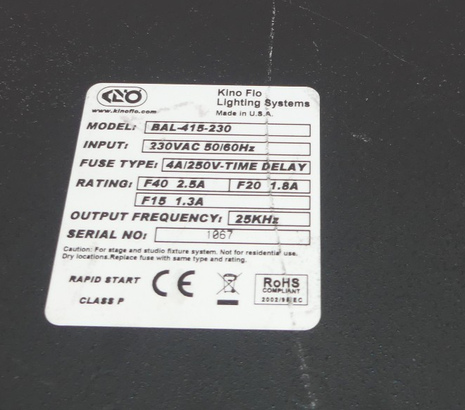 KINO FLO BAL-415-230 SELECT 4BANK Vorschaltgerät