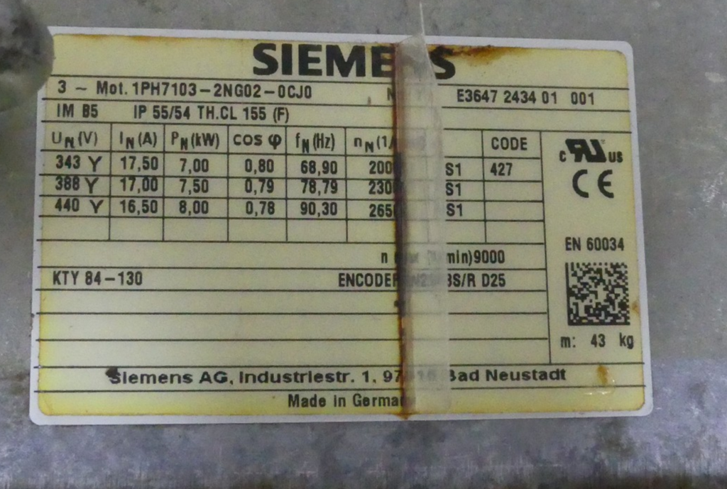 SIEMENS 1PH7103-2NG02-0CJ0