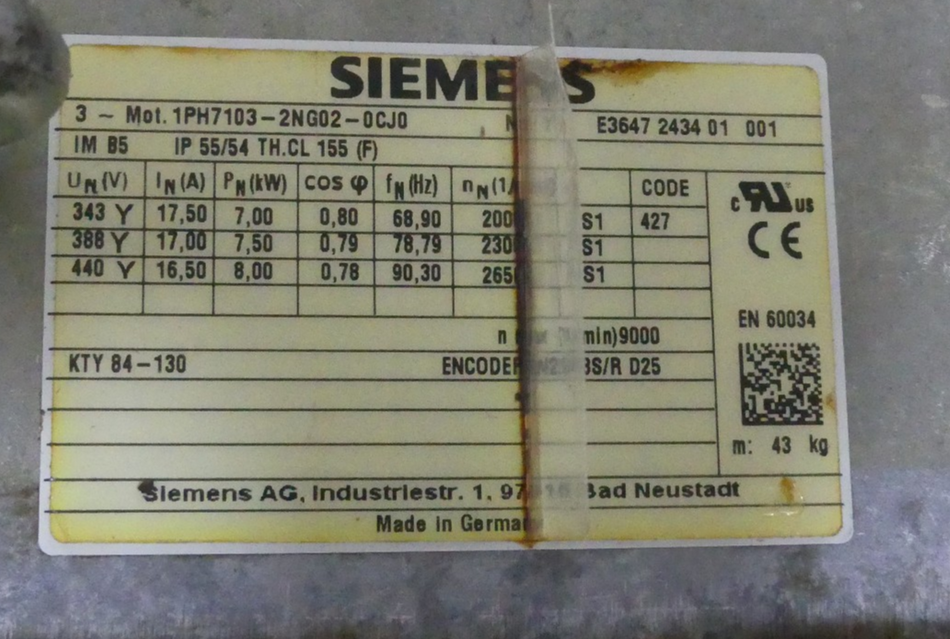 SIEMENS 1PH7103-2NG02-0CJ0