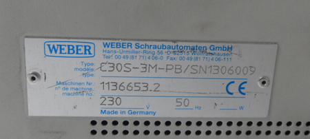 WEBER  C30S-3M-PB/SN1306009