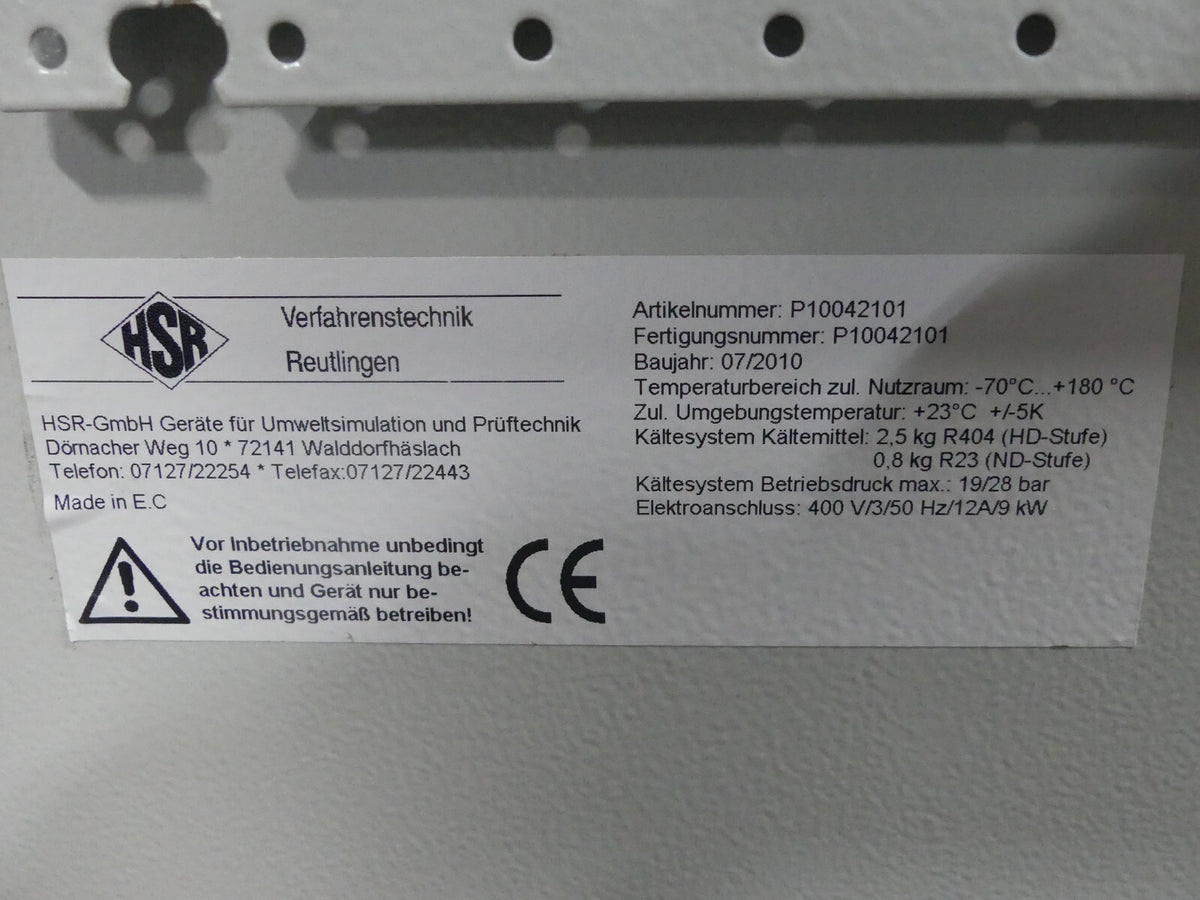 HSR Verfahrenstechnik Klimaschrank P10042101