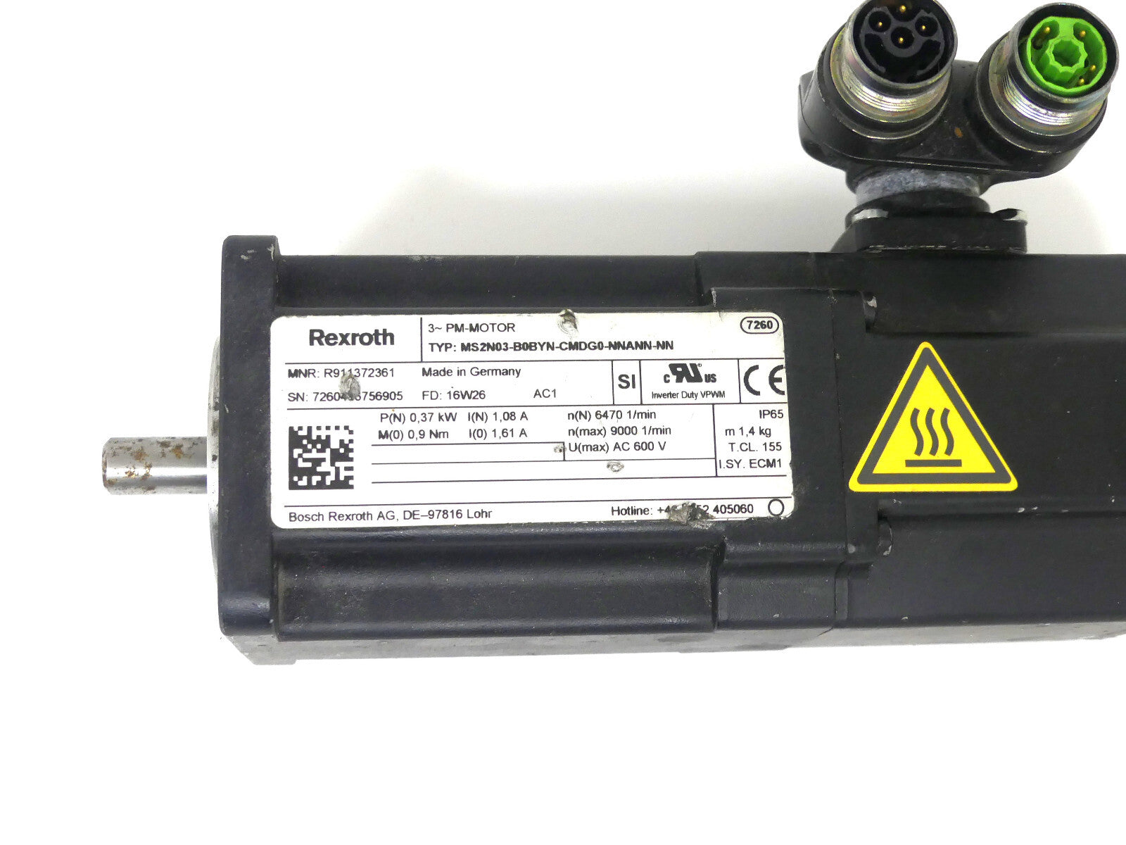 Rexroth MS2N03-D0BYN-CMSG0-NNANN-NN Motor Servo (leicht beschädigt)