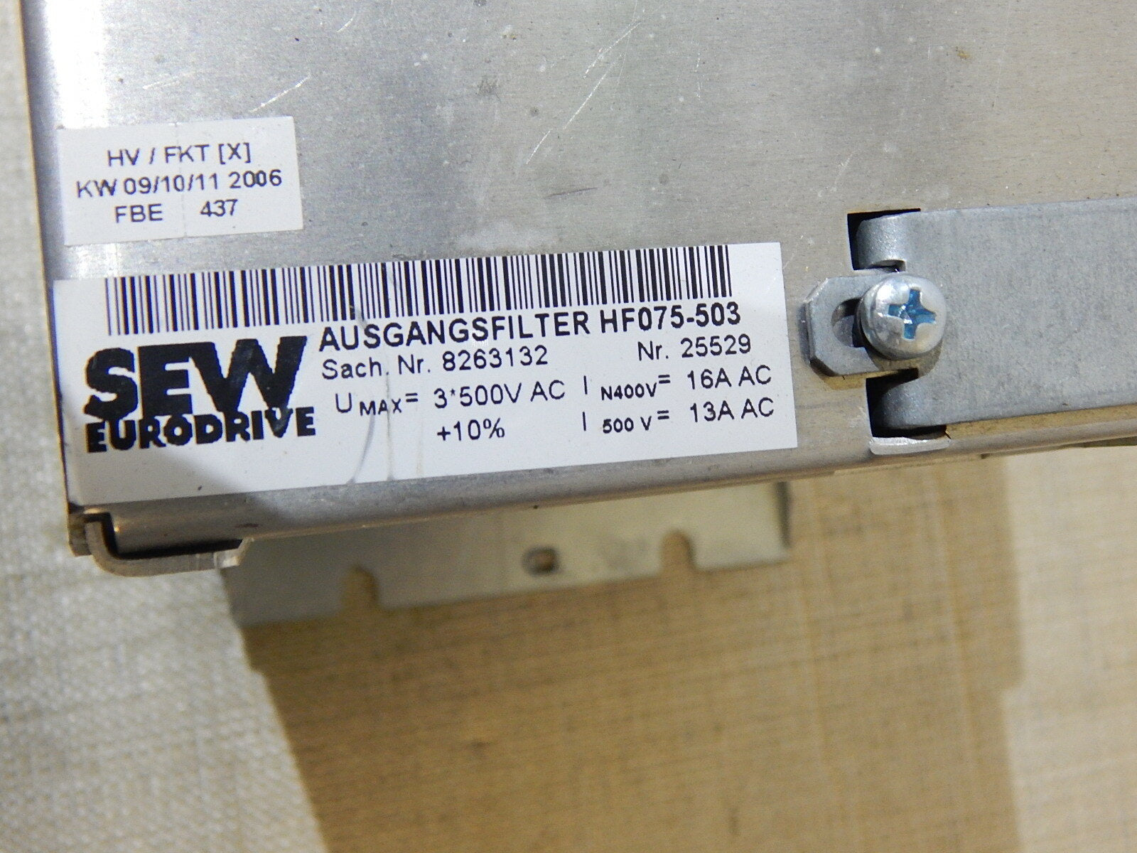 SEW Eurodrive Ausgangsfilter HF075-503