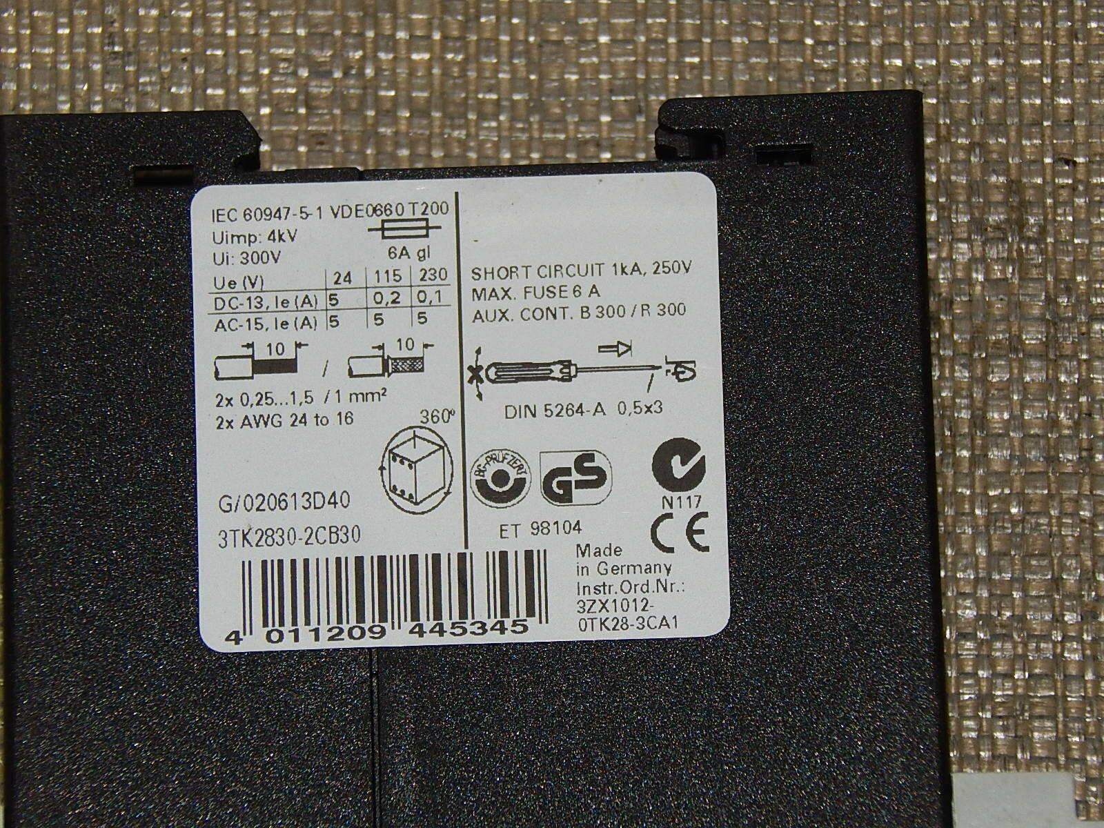 Siemens SIGUARD 3TK2830-2CB30 Used