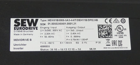 SEW MDX61B0008-5A3-4-0T/DEH11B/DFE24B
