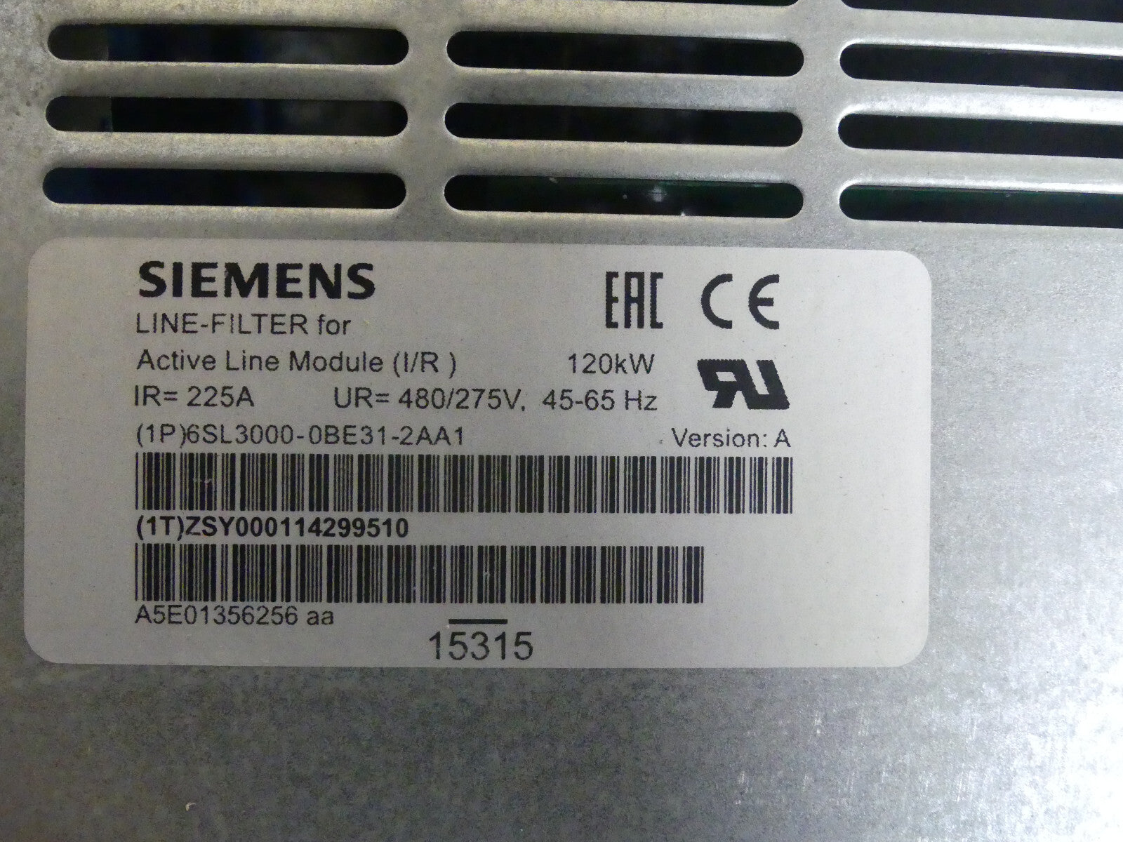 Siemens Sinamics Netzfilter 6SL3000-0BE31-2AA1 Vers.A neue onhepankung