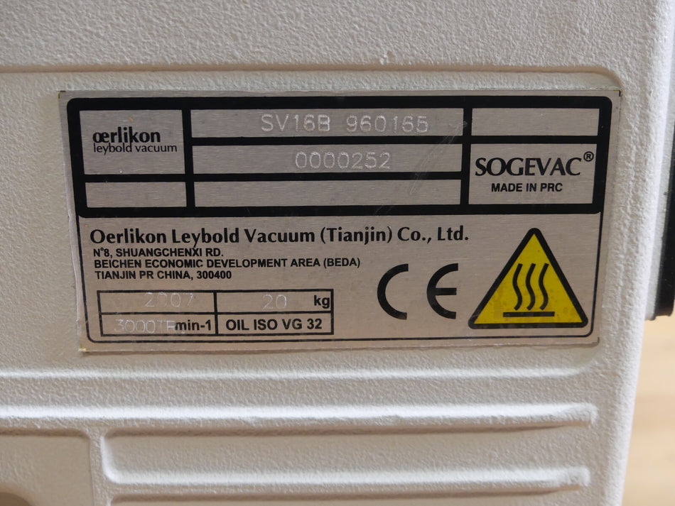 oerlikon leybold vacuum SV16B 960165