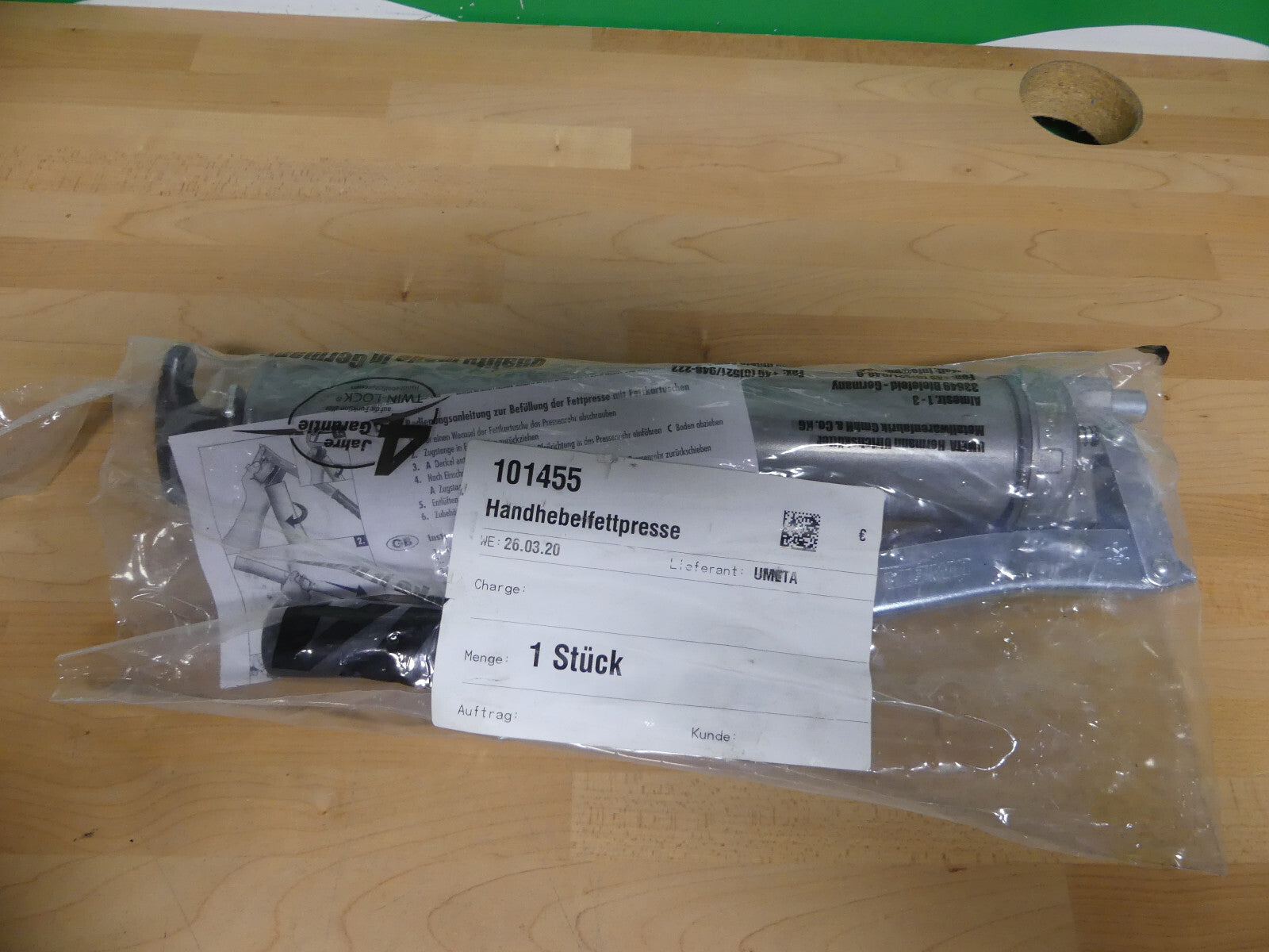 Umeta Handhebelfettpresse 75/PK für 500ccm loses Fett