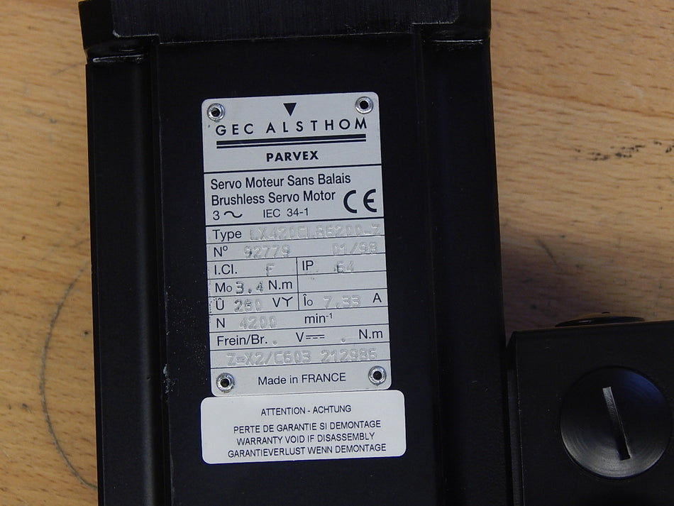 GEC Alsthom Parvex Servo Motor LX420CLR6200-Z ,92779 New