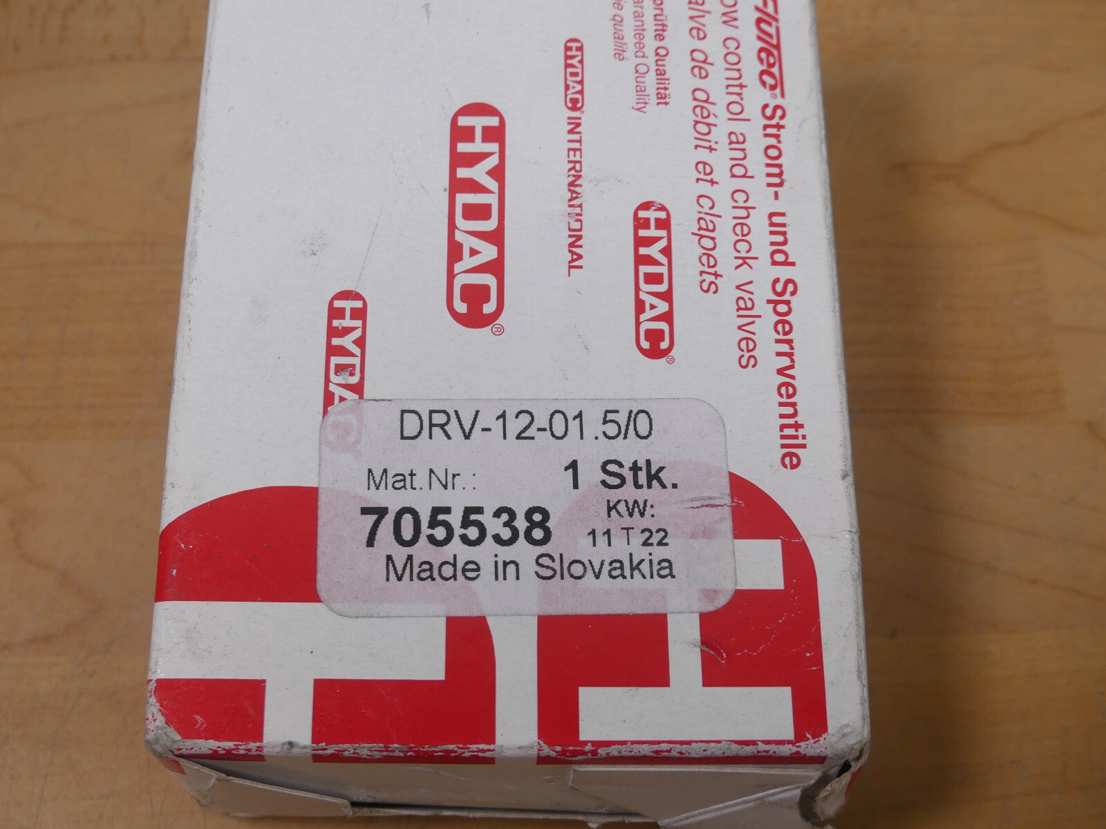 Hydac Flutec DRV-12-01.5/0 Drosselrückschlagventil