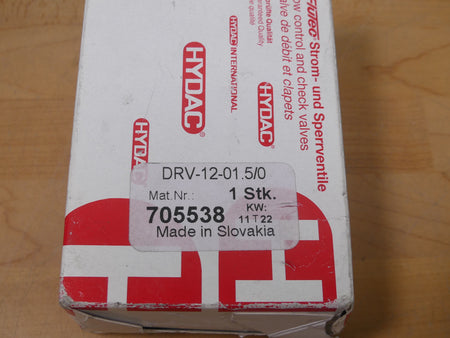 Hydac Flutec DRV-12-01.5/0 Drosselrückschlagventil