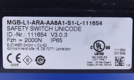 Euchner MGB-L1-ARA-AA8A1-S1-L-111654 Sicherheitsschalter