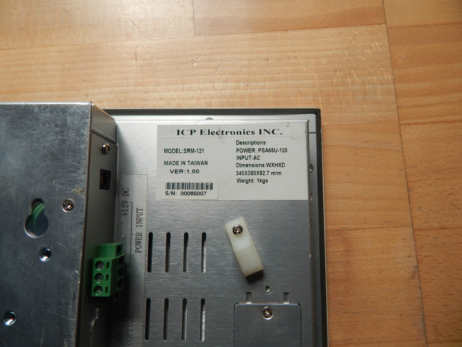 ICP Electronics INC,TOUCHPANEL Model:SRM-121  Ver:1.00