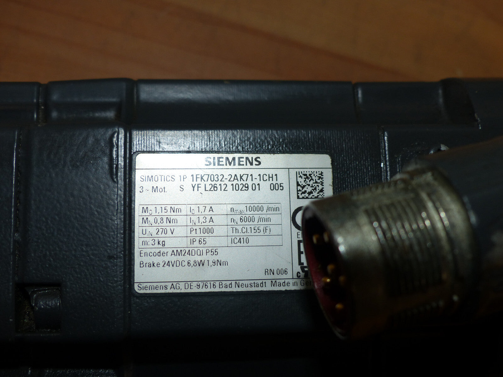 Siemens 1fk7032-2ak71-1ch1 used