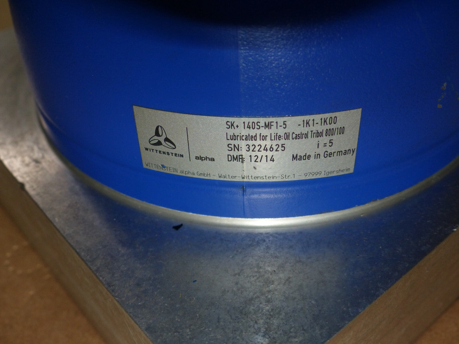 ALPHA&WITTENSTEIN SK 140S-MF1-5 -1K1-1K00  GETRIEBE  used s.Bilder