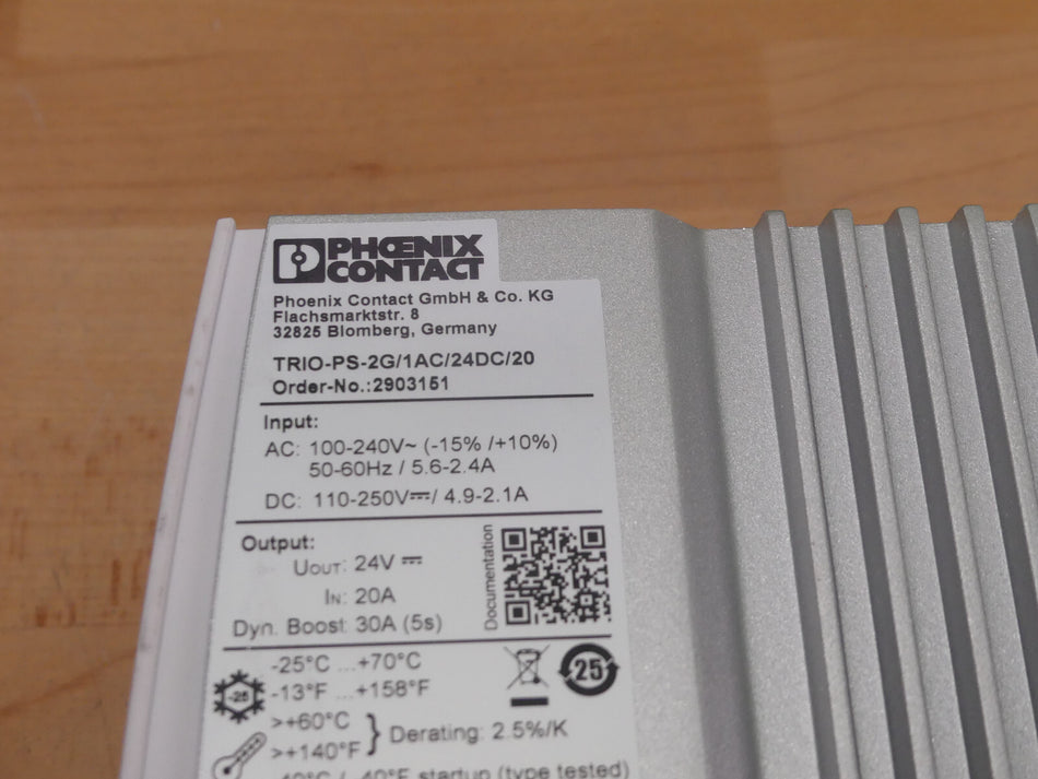 PHOENIX CONTACT 2903151 TRIO-PS-2G/1AC/24DC/20