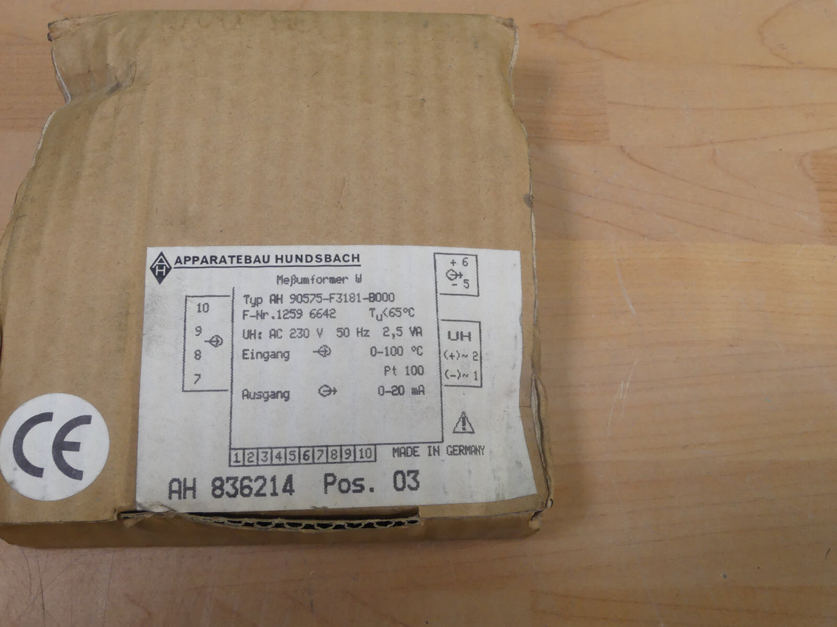 APPARATEBAU HUNDSBACH AH 90575-F3181-B000 Messumformer W