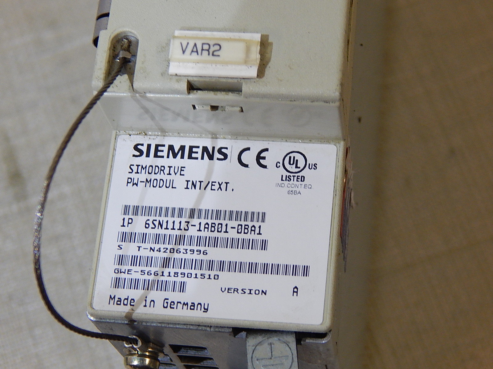 SIEMENS SIMODRIVE PW-MODUL INT/EXT 6SN1113-1AB01-0BA1 Used