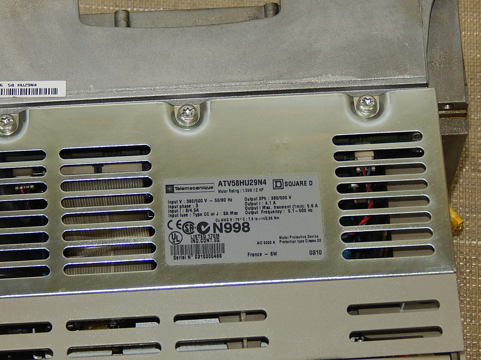  Telemecanique Frequenzumrichter Altivar 58   ATV58HU29N4  1,5kW 2HP used