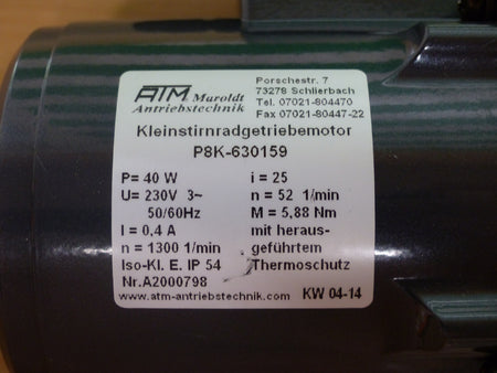 Kleinstirnradgetriebemotoren ATM P8K-630159 s.Bilder