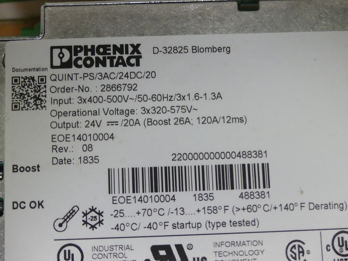 Phoenix Contact 2866792 QUINT-PS/3AC/24DC/20