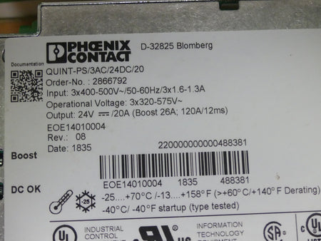 Phoenix Contact 2866792 QUINT-PS/3AC/24DC/20