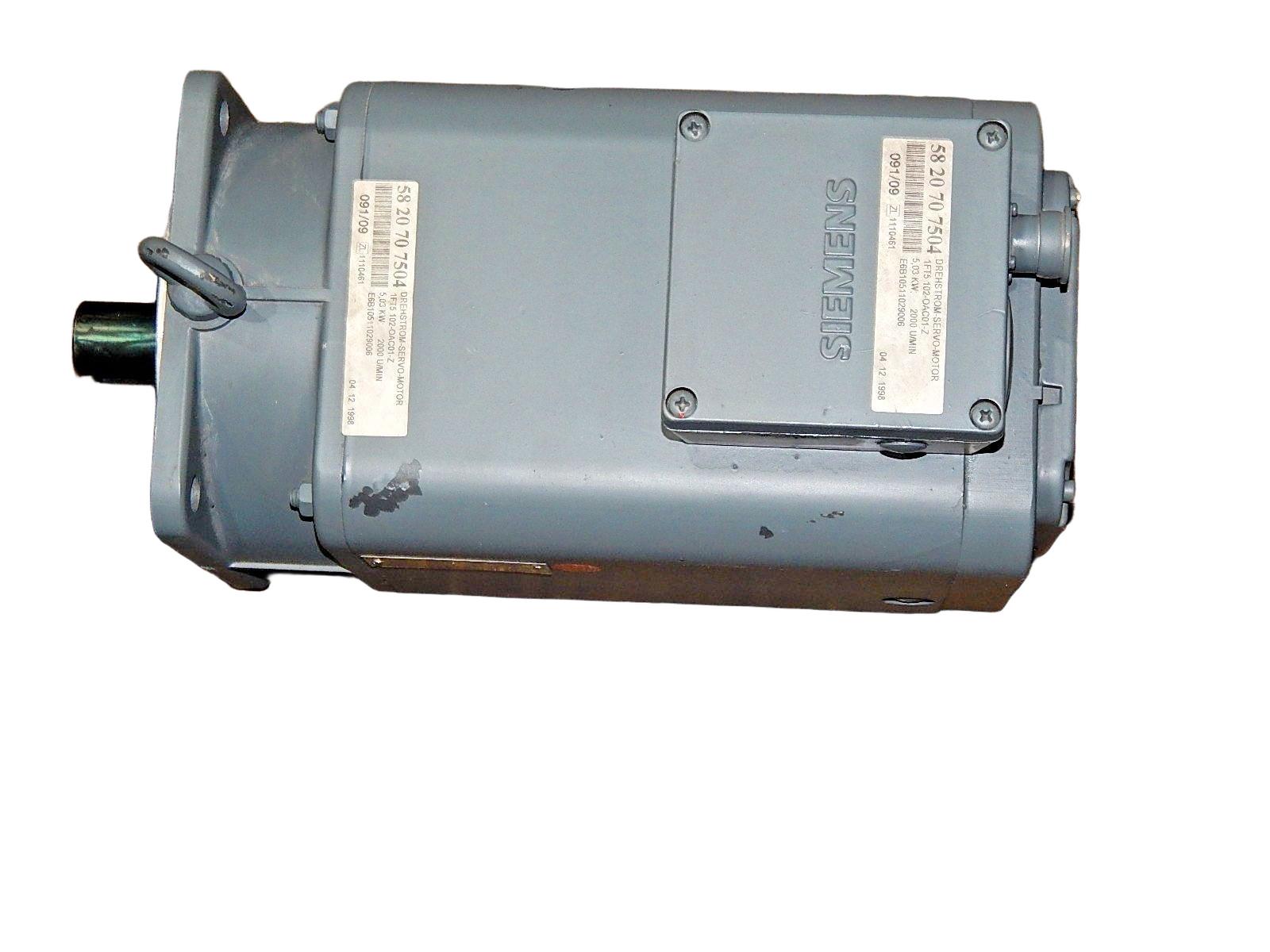 Siemens 3~ Permanent-Magnet-Motor 1FT5102-0AC01-2-Z Used
