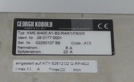 GEORGII KOBOLD KME 8/400 A1-B2-R4/K1/F8/SR  KME8/400A1-B2-R4/K1/F8/SR