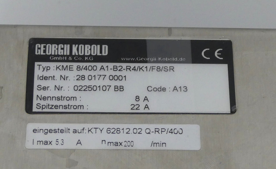GEORGII KOBOLD KME 8/400 A1-B2-R4/K1/F8/SR  KME8/400A1-B2-R4/K1/F8/SR