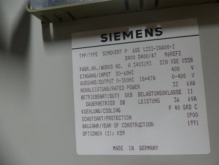 Siemens 6SE 1233-2AA00-Z