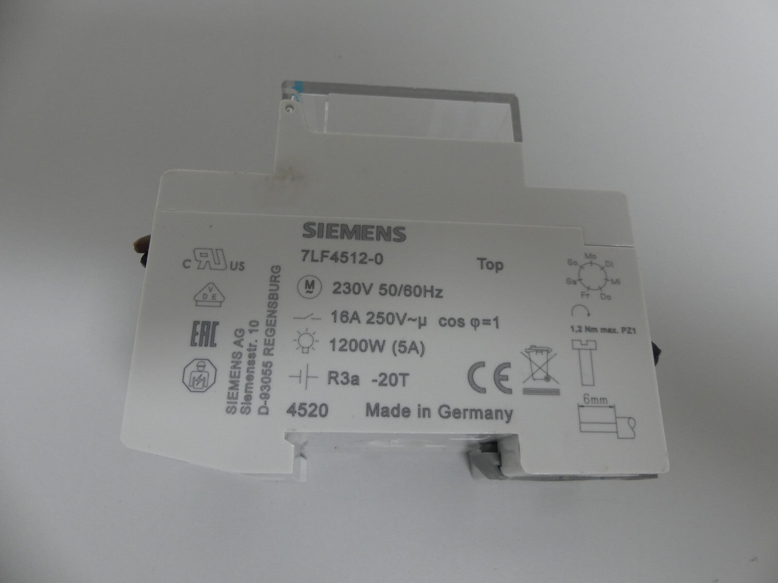 Siemens Wochenzeitschalter 7LF4512-0