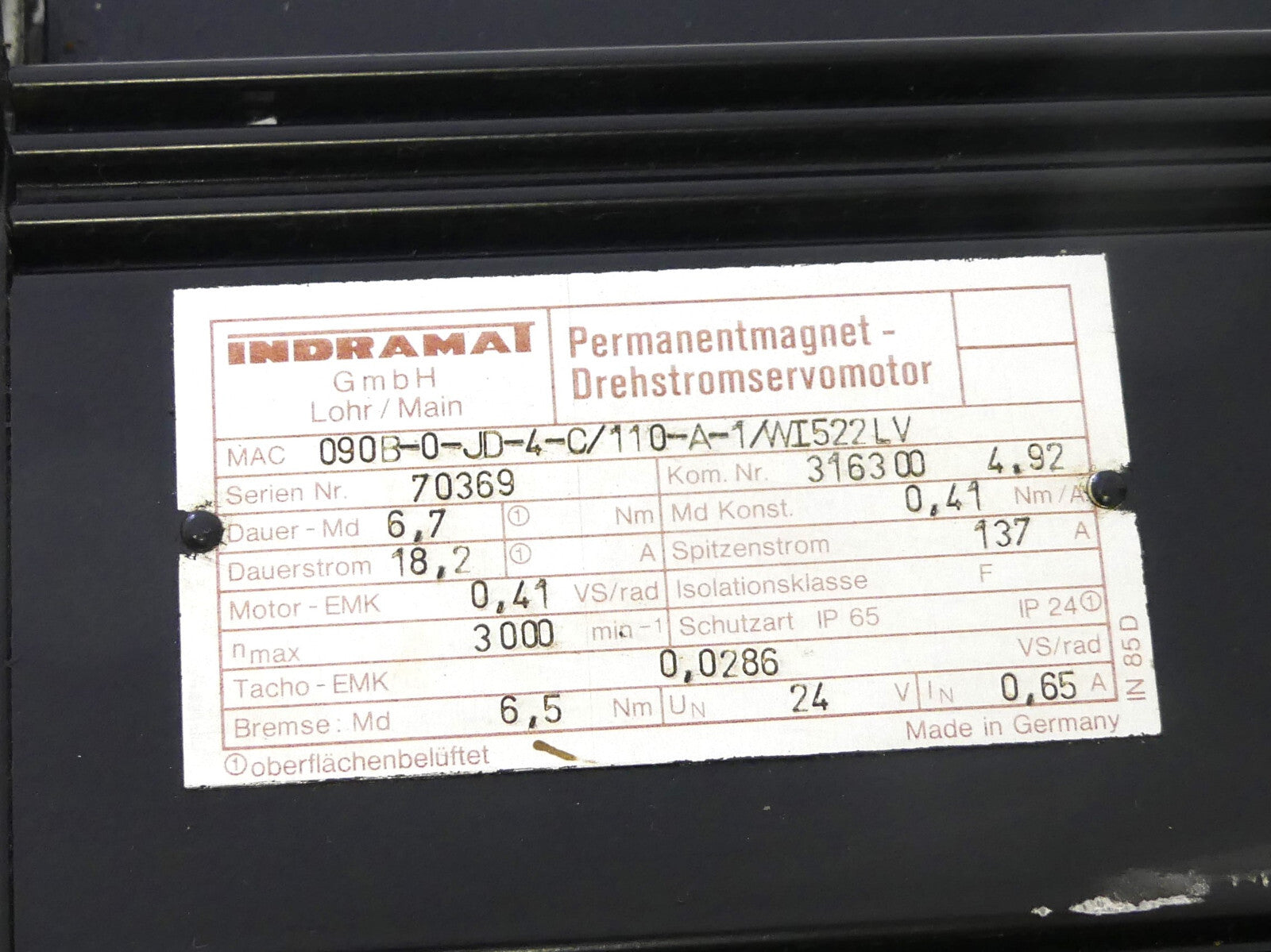 Indramat MAC090B-0-JD-4-C/110-A-1-/WI522LV