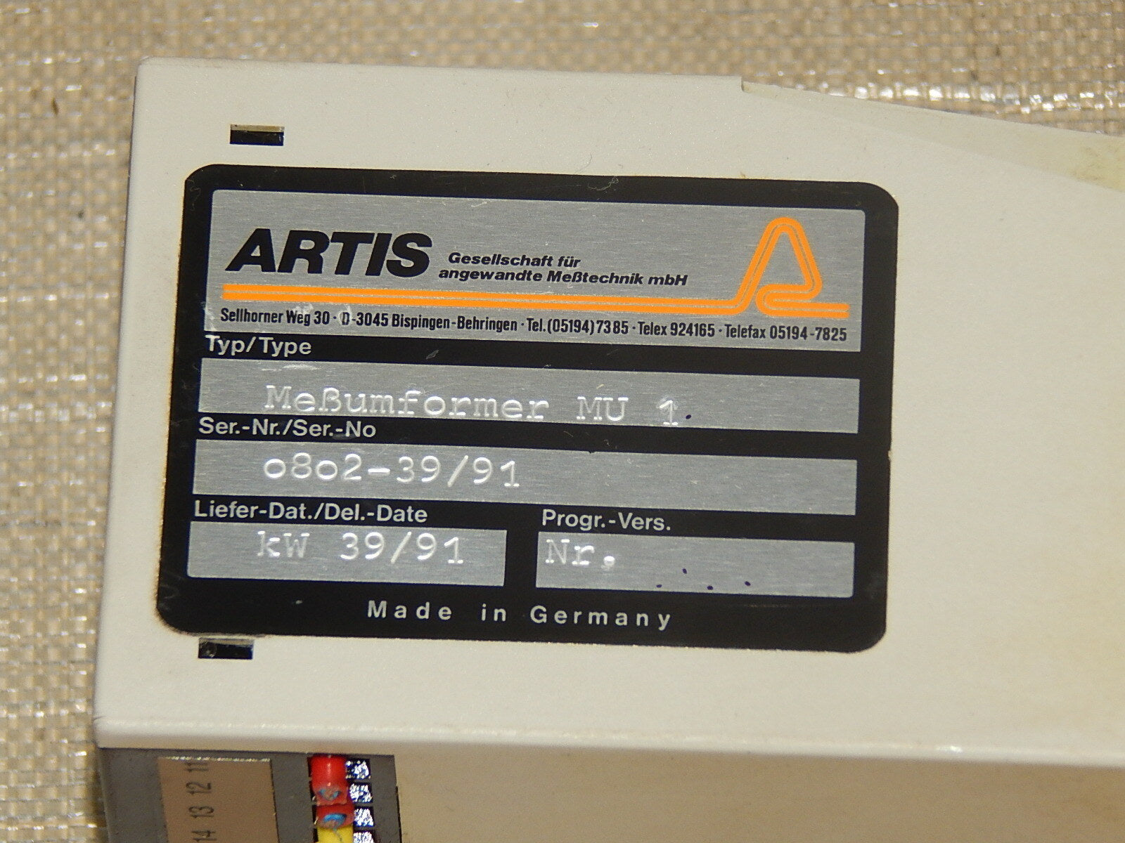  ARTIS MU 1 Messumformer  used