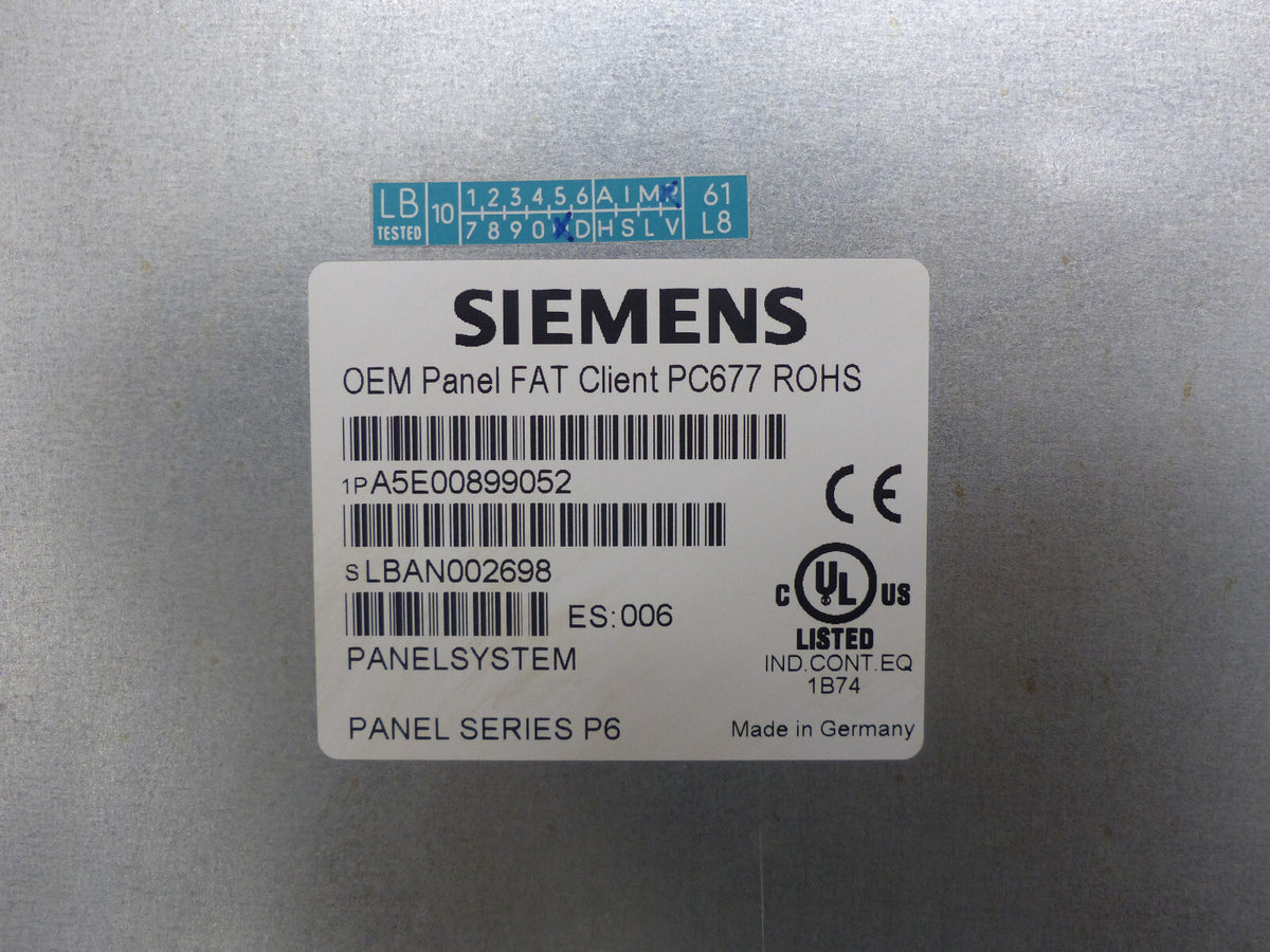 SIEMENS  OEM Panel FAT Client PC677 ROHS  A5E00899052 used s.Bilder